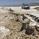 A USGS Earthquake Science Center Mobile Laser Scanning truck analyzes a surface rupture caused by the M7.1 Ridgecrest earthquake in July.